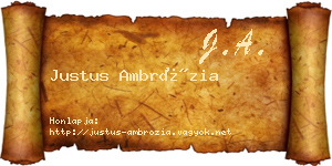 Justus Ambrózia névjegykártya
